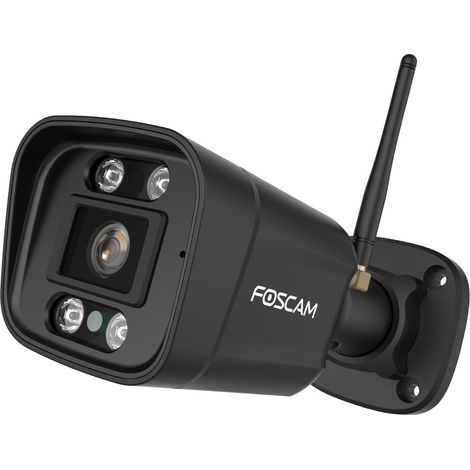 Foscam V8P 4K 8MP Doble Banda WiFi Cámara de Vigilancia con Faro Integrado y Una Sirena de Alarma (Negro)