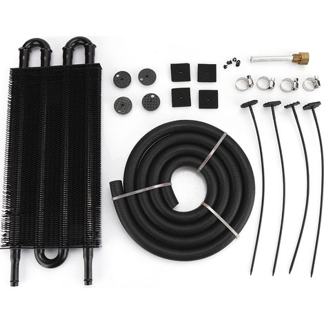 GARRYFIZH Radiateur de refroidissement d'huile de Transmission universel, pièces modifiées pour voiture, 4 rangées, noir