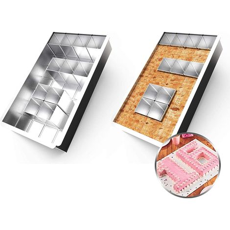 Backform Zahlen Groß, Aluminium Backformen, Backrahmen Verstellbar Antihaft für DIY Zahlen- und Buchstabenkuchen, Hochzeit, Geburtstag