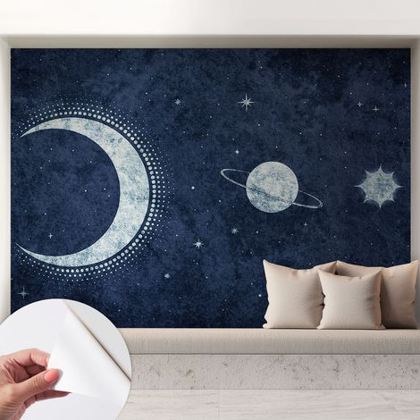 Selbstklebend Tapete - abwaschbar - Raumgestaltung Schlafzimmer Wohnzimmer Tapete Sternenmotiv 208x146 cm (1/5)