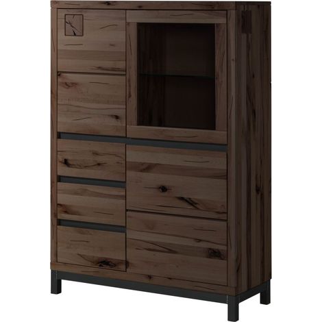 Highboard Kernbuche 103x40x148 tabacco braun geölt VILLANDERS 206