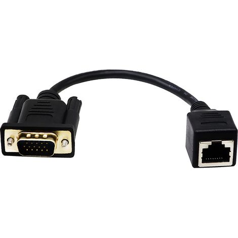 1 Adaptateur RJ45, Convertisseur Ethernet vers connecteur, extension longue distance Cat5/6, pour moniteurs et projecteurs (1/5)