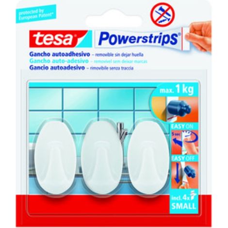 GANCIO ADESIVO TESA POWERSTRIPS PICCOLO B.CO 3 PZ
