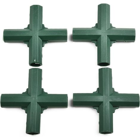 CCYKXA 4 Pack Garden Canopy Connectors, 5 Types Garden Cage Corner Connectors for Greenhouse (4-Way Cross)