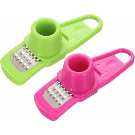 2pcs L'ail Râpe Râpe De Gingembre Moulin Raboteuse Râpe La Noix De Muscade D'un Mini Coupe Outils De Cuisine Ustensiles De Cuisine Accessoires De Cuisine(vert + rose rouge) (1/5)