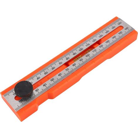 Règle de traçage pour le travail du bois, 0-16 cm, positionnement multi-angles, niveau à bulle. (1/5)