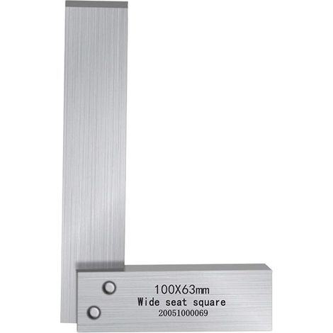 Équerre de mécanicien, équerre de menuisier, outil d'angle à base large pour diverses mesures techniques, outil de menuiserie (Dimensions : 63 × 100 mm) (1/3)