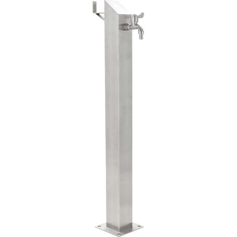 Garten-Wassersäule Edelstahl Quadratisch 95 cm