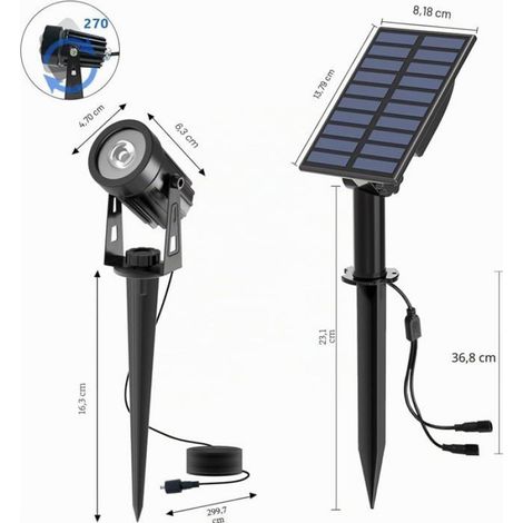 Spot Solaire Extérieur - 1 Pièce - Aluminium Et ABS - Étanche IP65 - Pour Jardin Et Allée - Lumière Jaune Chaud UMD MUSICAL (1/5)