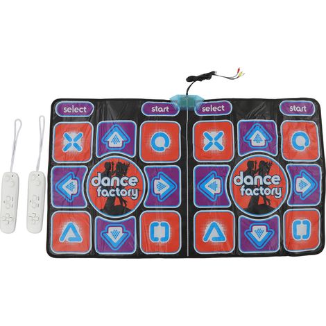 Tapis de danse électronique sans fil 2 joueurs Interface AV Télécommande Tapis de danse TV haute sensibilité (1/4)