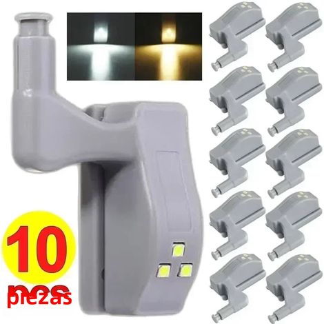 Lot de 10 lampes LED à détecteur de mouvement, couleur chaude, pour portes d'armoires et cuisines (1/5)