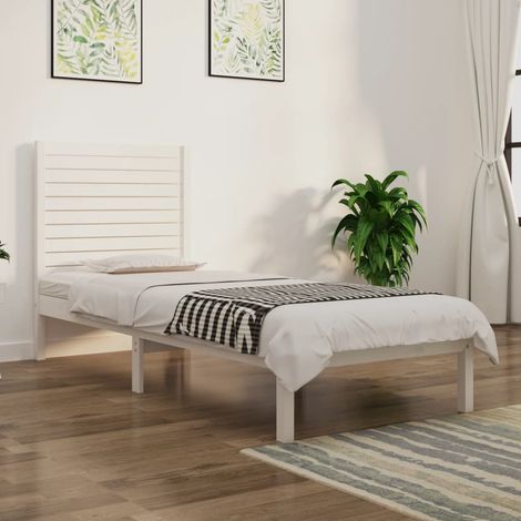 Estructura de cama individual madera maciza blanco 90x190 cm vidaXL (1/5)