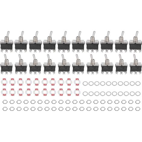Bouton à bascule BERM 20 pièces BEM-1321 avec voyant LED, 2 niveaux On-On, 15A 250VAC, câble 1,8 m (1/5)
