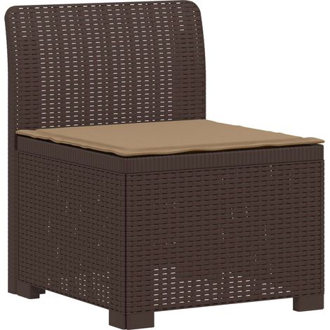 Maison Exclusive - 1-Sitzer Garten-Sofa mit Kissen Rattan-Look PP (1/5)