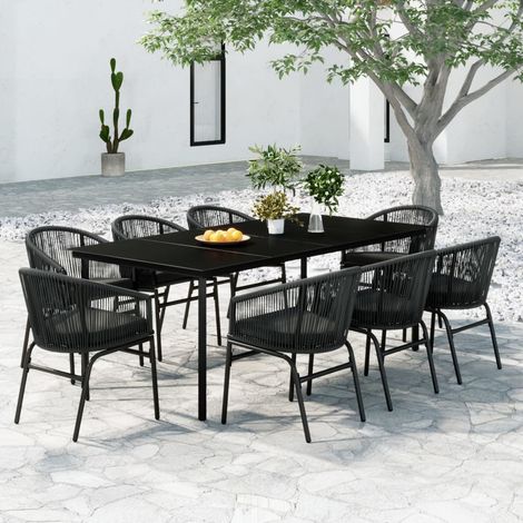 FIMEI Ensemble de salle à manger de jardin 9 pcs Anthracite (1/5)