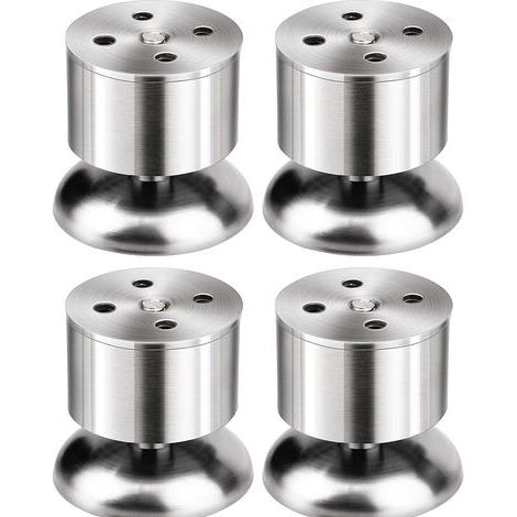 Un ensemble de 4 pieds de meubles de cuisine réglables en acier inoxydable avec vis (hauteur réglable de 0 à 10 mm), adaptés aux bureaux, bureaux à domicile, cuisines, canapés, lits, tables, etc. (1/5)