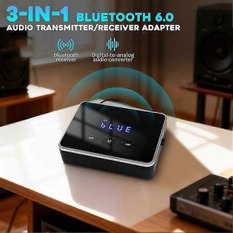 Émetteur-récepteur Bluetooth 6.0 pour voiture, compatible AptX HD, adaptateur sans fil auxiliaire jack 3,5 mm compatible avec TV et récepteur audio RCA pour voiture - JXLGV (1/5)