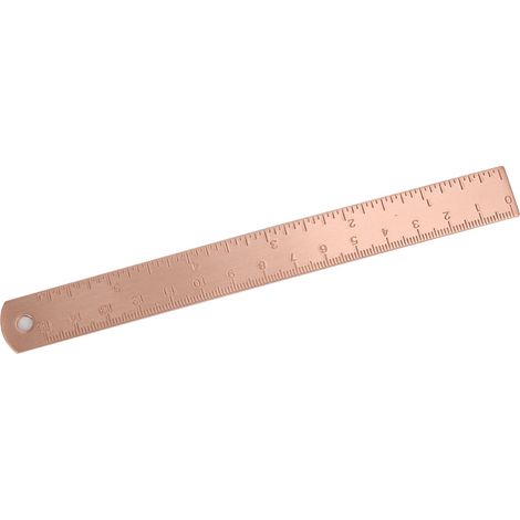 Règle droite en cuivre épais 0150 mm, mini règle en cuivre, accessoire de dessin, cuivre, échelle de 15 cm, épaisseur de 1,5 mm (1/5)