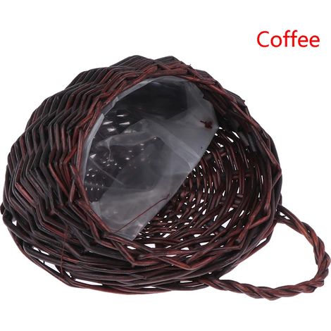 (CF)1PC Jardinière murale en osier et rotin, panier pour plantes grimpantes d'intérieur, support pour plantes grimpantes, 4 couleurs (1/4)