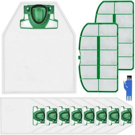 VK200 Pièces de rechange pour Vorwerk Kobold VK200 FP200 Balayeuse Nettoyeuse Sac à poussière Filtre HEPA Compatible avec Robot Aspirateur Equipement de nettoyage universel Kit d'accessoires (1/4)