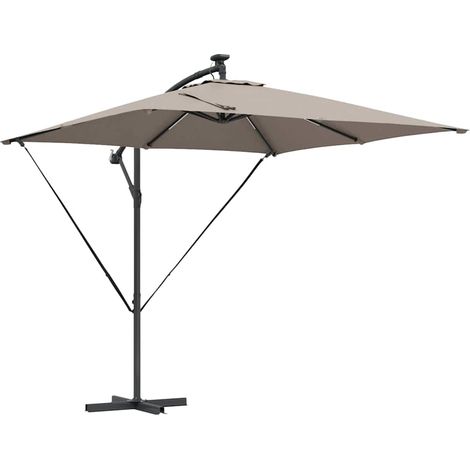 vidaXL Parasol Taupe 249 x 249 x 250 cm Polyester et Aluminium (1/5)