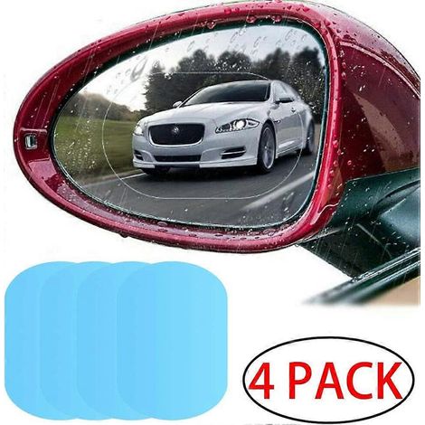 Lot de 4 films protecteurs pour rétroviseurs de voiture, HD, anti-buée et imperméables, 145 x 100 mm (1/4)