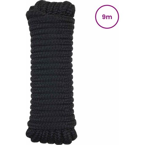 Maison Exclusive - Bootsseil 10 mm 9 m Schwarz Polyester (1/5)