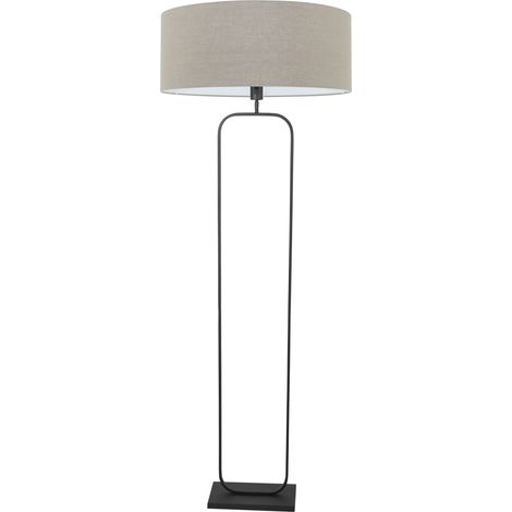 Steinhauer - lampada da terra - Stang - nero - lino metallo -