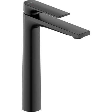 Mitigeur monocommande de lavabo, Robinet lavabo, Taille XL (hauteur de sortie 222 mm), lavabo salle de bain, Robinet salle bain, Robinet, robinetterie, Noir mat (1/4)