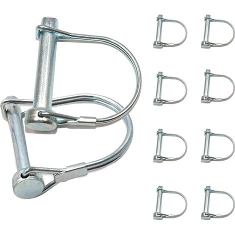 10 Pièces Goupille de Verrouillage Forme D 8x60mm pour Jardin Pelouse (1/5)