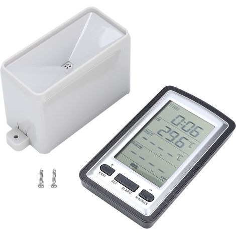 Thermomètre Météo Sans Fil Intérieur Extérieur avec Pluviomètre, Capteur à Distance 100m, Affichage Heure et Tendance Température (1/4)