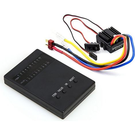 Geeignet für wasserdichte elektronische Fahrtenregler 80A Brushed 1080 mit Programmierkarte, geeignet für Modellbahnwagen im Maßstab 1:10 und 1/8.