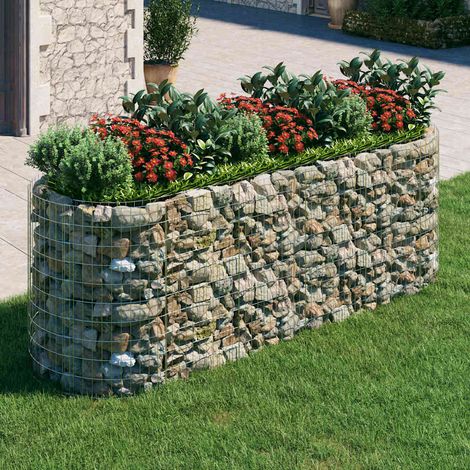 Lit surélevé à gabion-Jardinière en cage à pierre-Jardinière à gabion Fer galvanisé 300x100x100 cm (1/5)