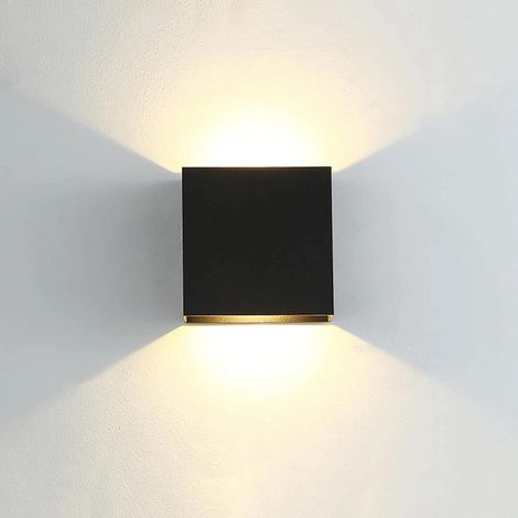 Lot de 1 applique murale intérieure LED moderne, aluminium, câblée haut et bas, blanc chaud (1/5)