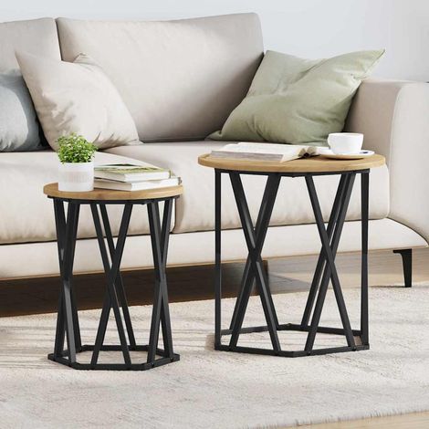 Couchtisch 2 pcs Artisan-Eiche Ingenieure Holz und Stahl