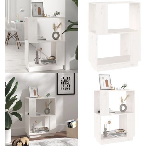 Bücherregal/Raumteiler Weiß 51x25x70 cm Massivholz Kiefer - Raumteiler - Holzregal (1/5)