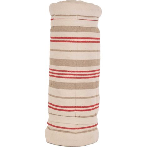 Matelas bain de soleil matelassé à rayures Rouge 65x200 cm
