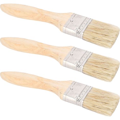 Ensemble de 20 pinceaux plats et larges à poils synthétiques et manches en bois pour la peinture et le nettoyage (1/5)