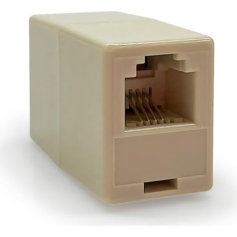 39325 Coupleur téléphone RJ11 F/F Raccord 2 ports 6P4C Adaptateur Prolongateur Câble Téléphone ADSL (1/3)