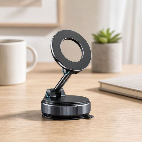 360° drehbarer, faltbarer magnetischer Handyhalter mit glatter, elastischer Basis für Auto oder Büro (1/5)
