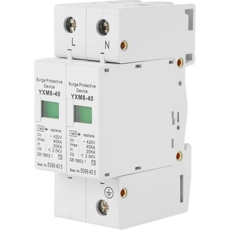 1 Pcs 220V 2P 40KA House Surge Protective Low Voltage Arrester Device