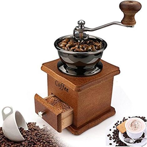 Moulin à café manuel avec réglage de la vitesse et disque de broyage conique en céramique, idéal pour la maison et les voyages. (1/5)