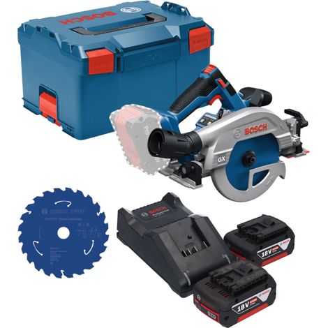 Scie circulaire sans fil Bosch GKS 18V-57-2 GX Professional 18 V 165 mm sans balais + 2 batteries 5,0 Ah + chargeur + L-Boxx (1/5)