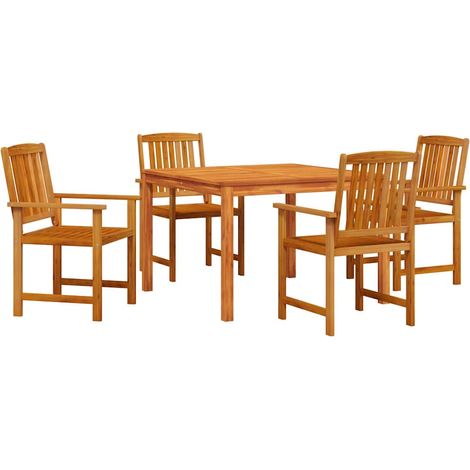 Maison Exclusive - Set da Pranzo per Giardino 5 pcs Marrone