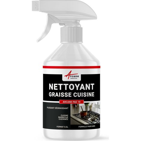 Arcane Industries – Dégraissant puissant pour cuisine – Élimine graisses tenaces sur barbecue, hotte, insert – 0.5 L – Ininflammable, surfaces lavables