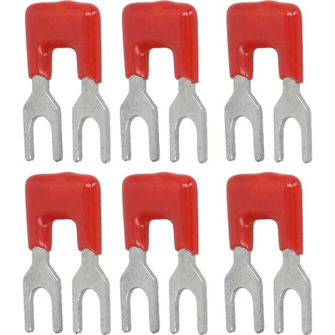 Lot de 20 borniers à fourche, conducteurs en cuivre, gaine PVC, 400 V, 15 A, rouge TB 1502 (1/5)
