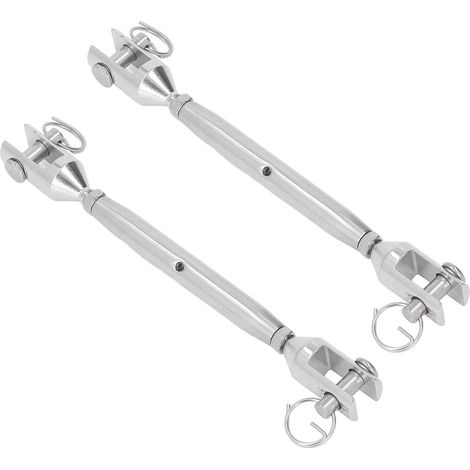 2pcs Connecteur tige filetée M8 inox droit, accessoire câble, verrou tirant, fixation corde acier (1/5)