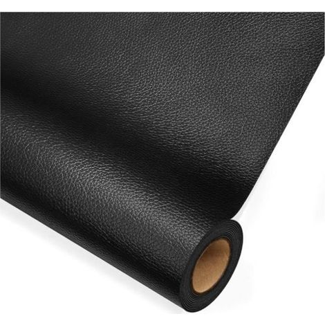 Kit de Réparation Cuir - Simili Cuir - Noir - 50 x 100 cm - Auto-adhésif - Multi-usages