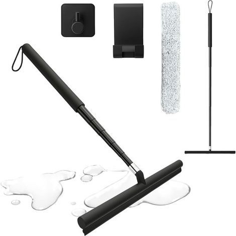 Duschabzieher – Teleskopstiel 30–120 cm – Schwarz – Multifunktional – Für Bad und Fenster (1/5)