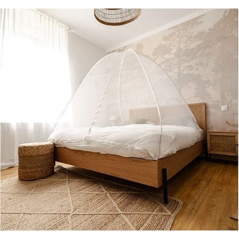 Mosquito net bed & garden pop-up dome with zip closure 180 x 200 cm (1/5)